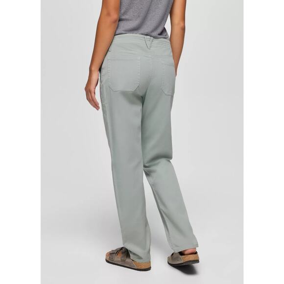 Prana Sancho Boyfriend Pant Sz 10 Saltwater Relaxed Fit Mid Rise Stretch Organic - Picture 3 of 12